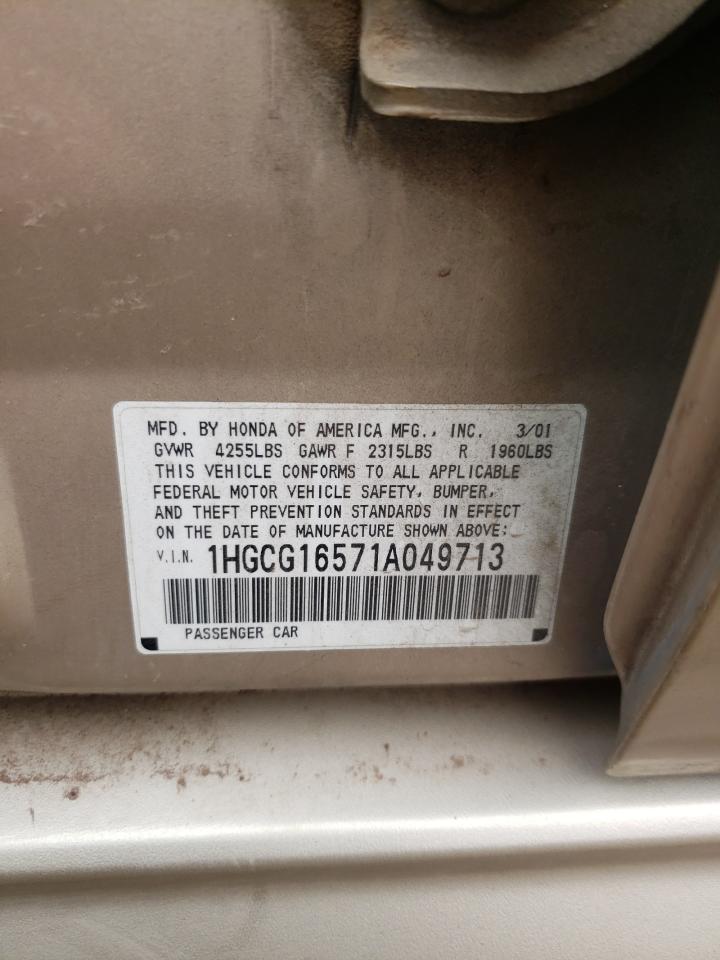 2001 Honda Accord Ex VIN: 1HGCG16571A049713 Lot: 44826444