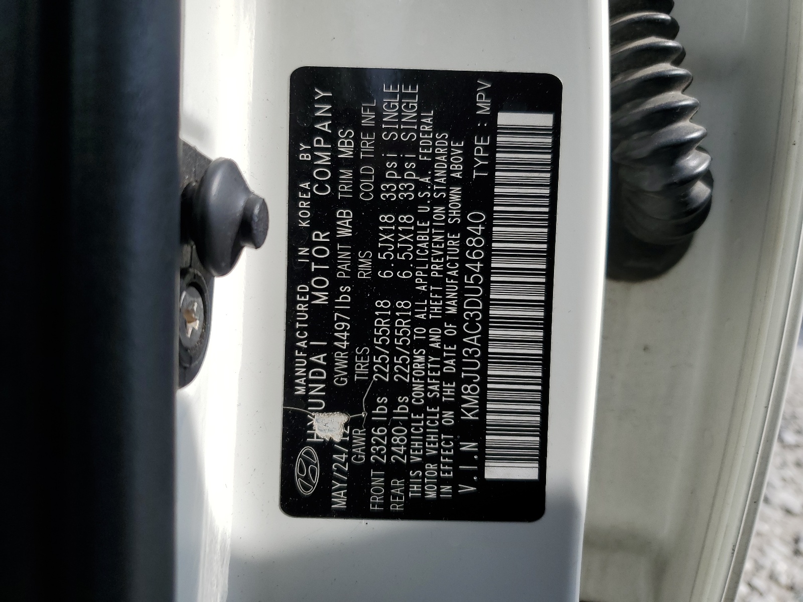 KM8JU3AC3DU546840 2013 Hyundai Tucson Gls