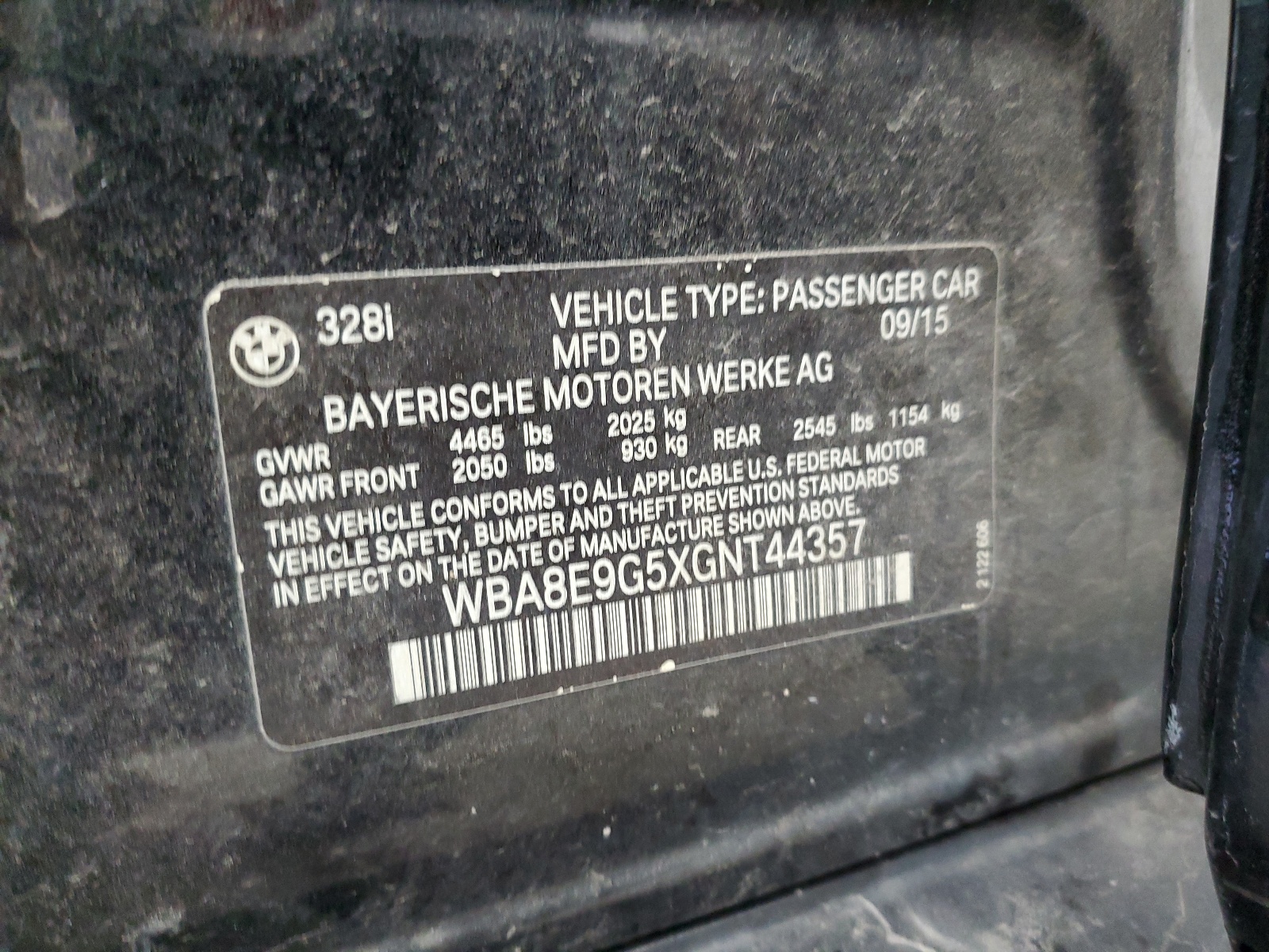 WBA8E9G5XGNT44357 2016 BMW 328 I Sulev