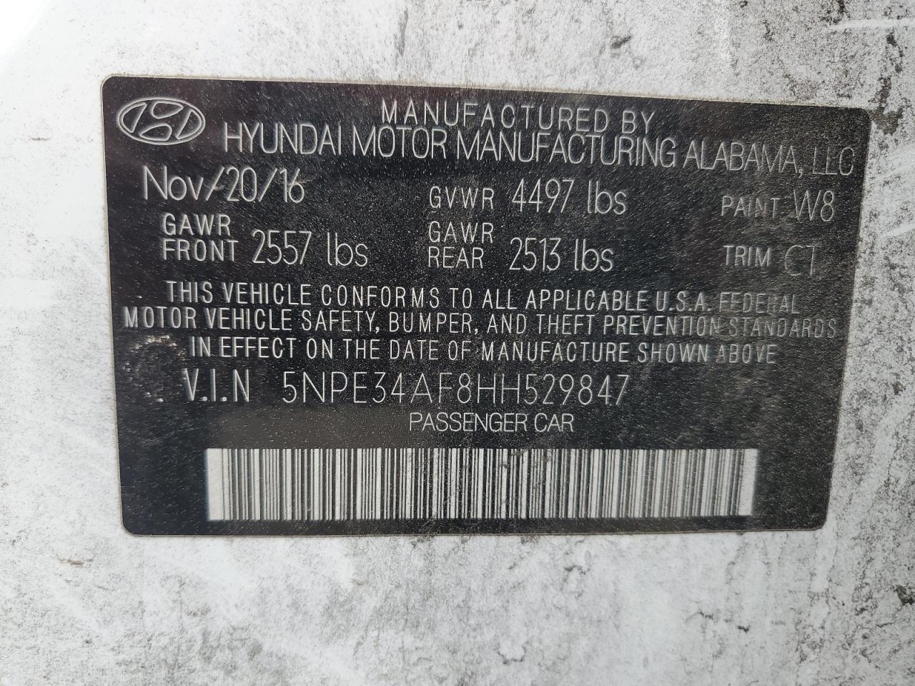 2017 Hyundai Sonata Sport VIN: 5NPE34AF8HH529847 Lot: 82914503