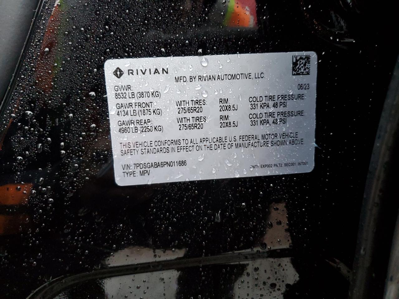 7PDSGABA6PN011686 2023 Rivian R1S Adventure