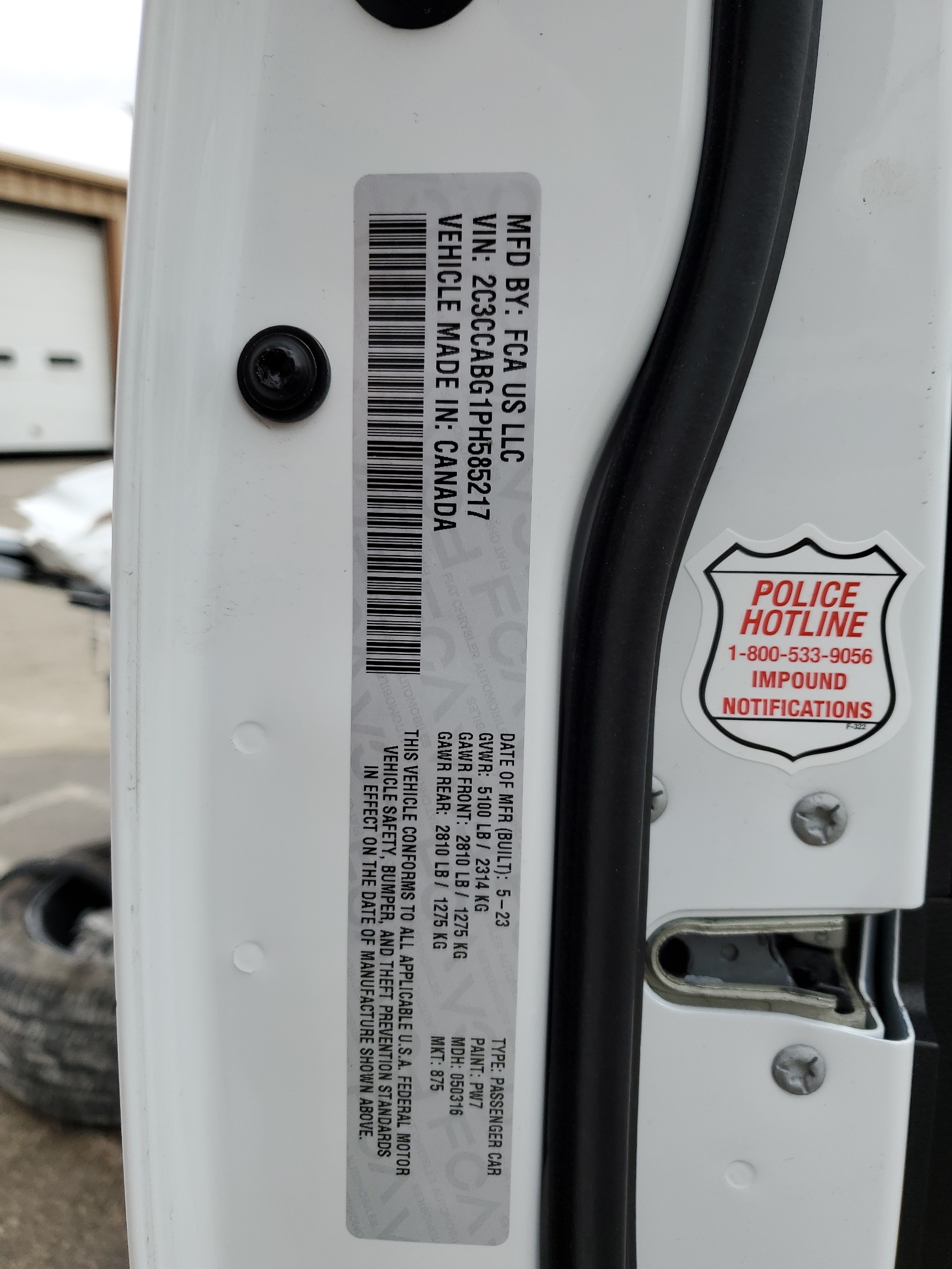 2C3CCABG1PH585217 2023 Chrysler 300 S