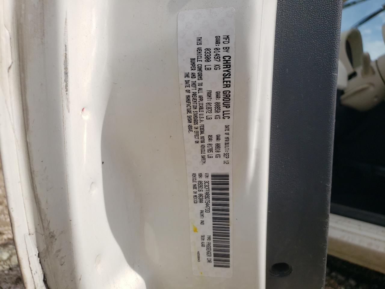 2013 Fiat 500 Pop VIN: 3C3CFFAR9DT544733 Lot: 55841704