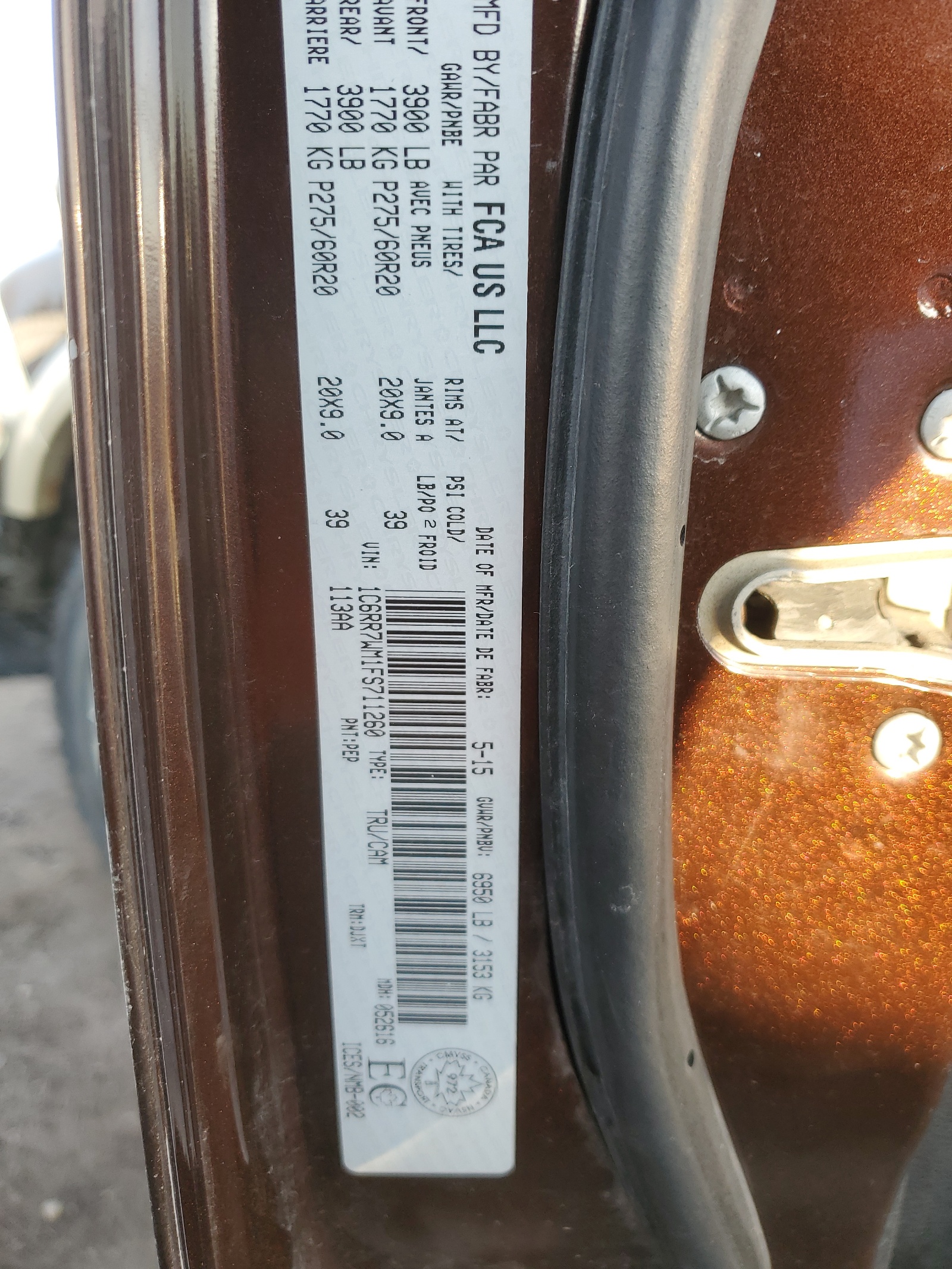 1C6RR7WM1FS711260 2015 Ram 1500 Longhorn