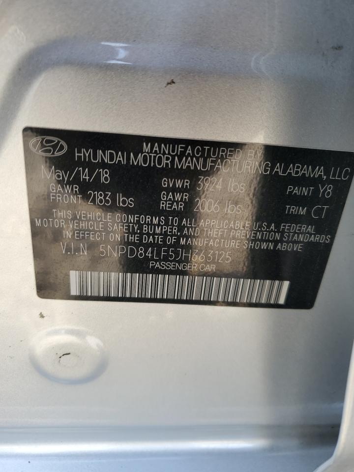 2018 Hyundai Elantra Sel VIN: 5NPD84LF5JH363125 Lot: 48061024