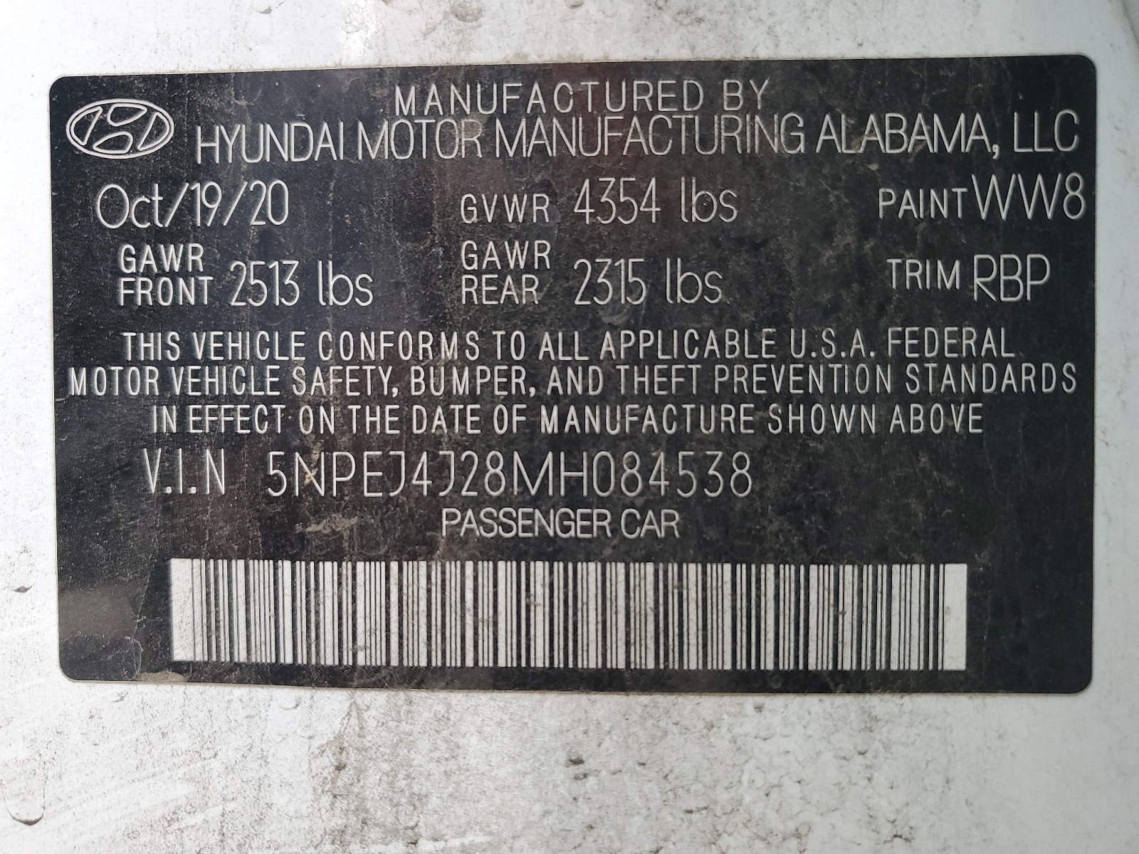 5NPEJ4J28MH084538 2021 Hyundai Sonata Sel Plus