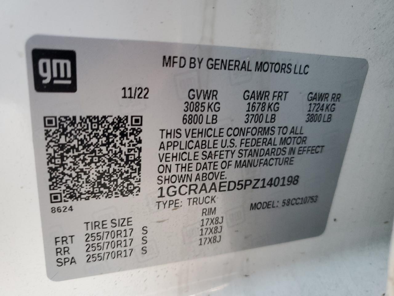 2023 Chevrolet Silverado C1500 VIN: 1GCRAAED5PZ140198 Lot: 48660634