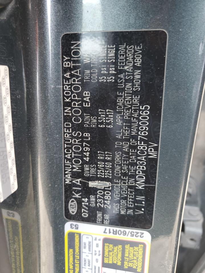 2015 Kia Sportage Lx VIN: KNDPB3AC8F7690065 Lot: 48705534