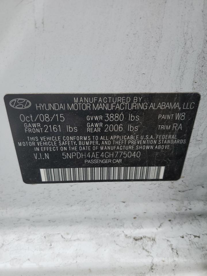 5NPDH4AE4GH775040 2016 Hyundai Elantra Se