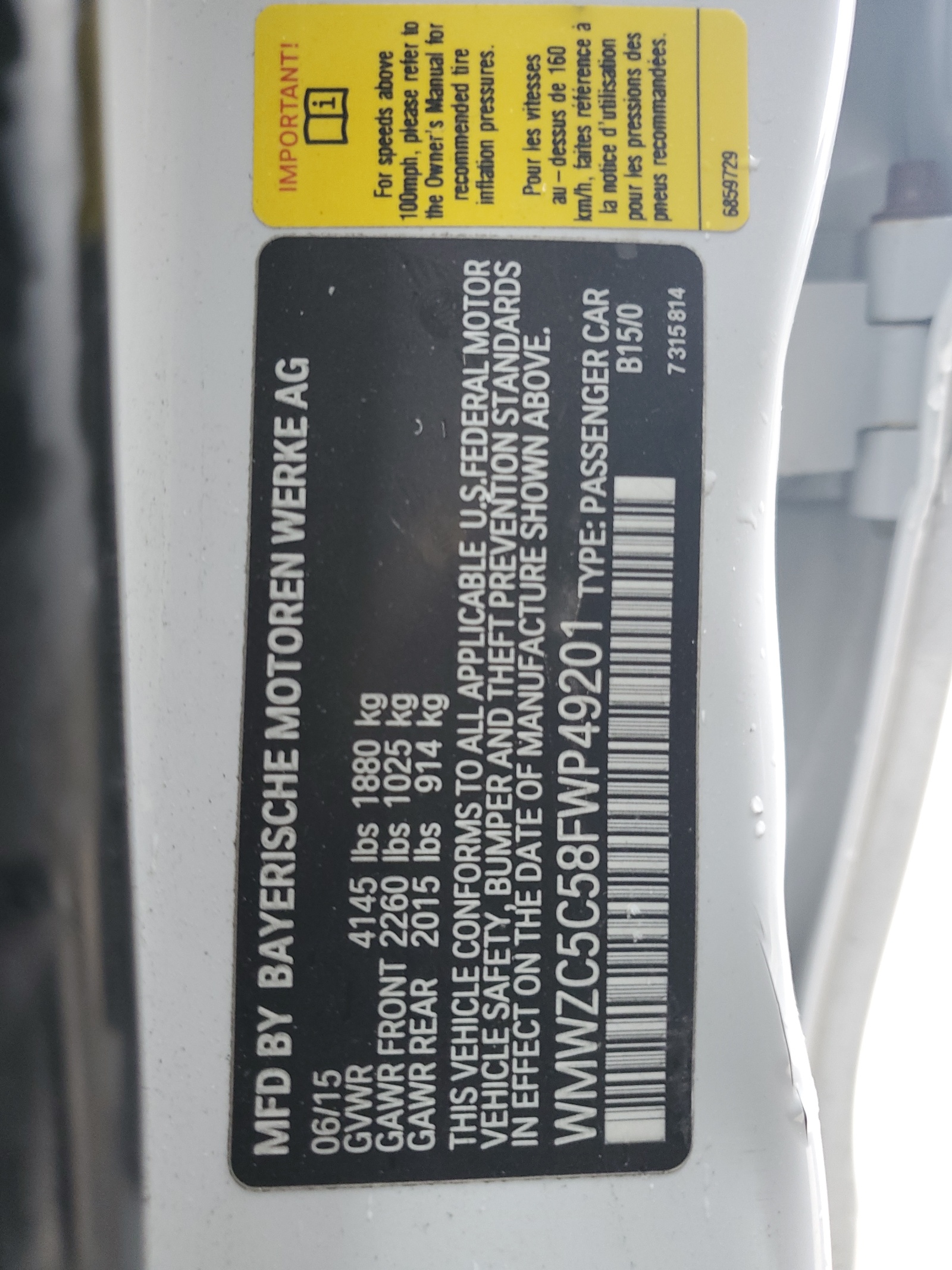 WMWZC5C58FWP49201 2015 Mini Cooper S Countryman