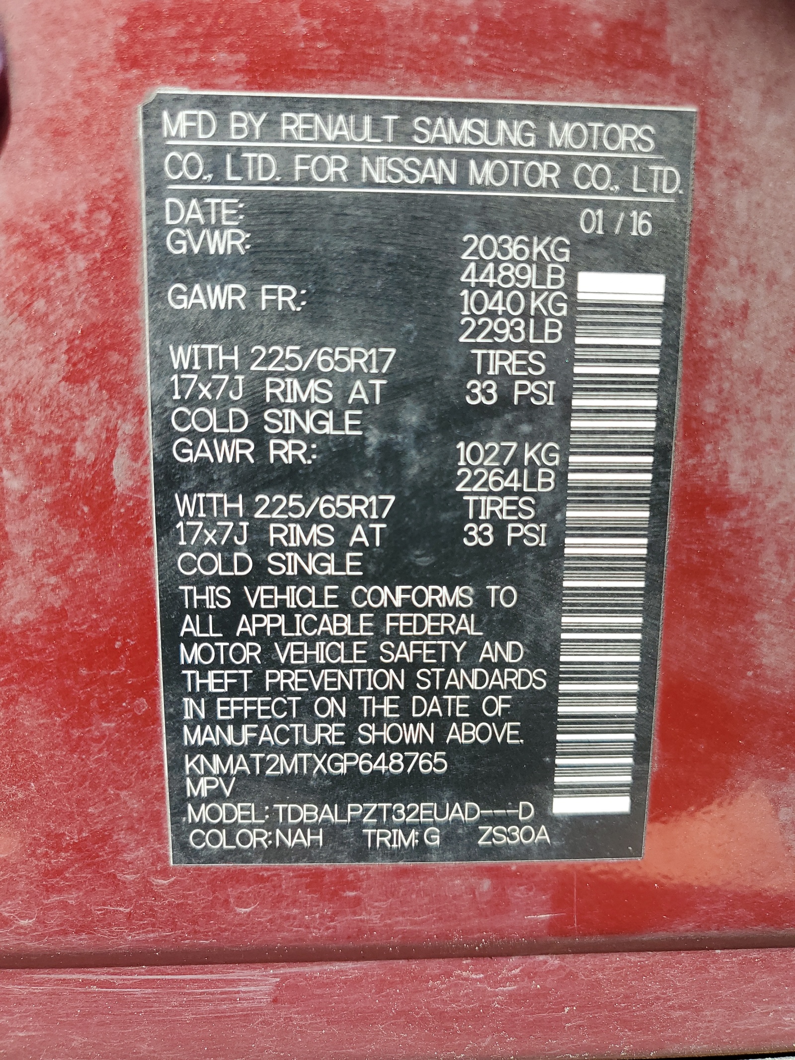 KNMAT2MTXGP648765 2016 Nissan Rogue S