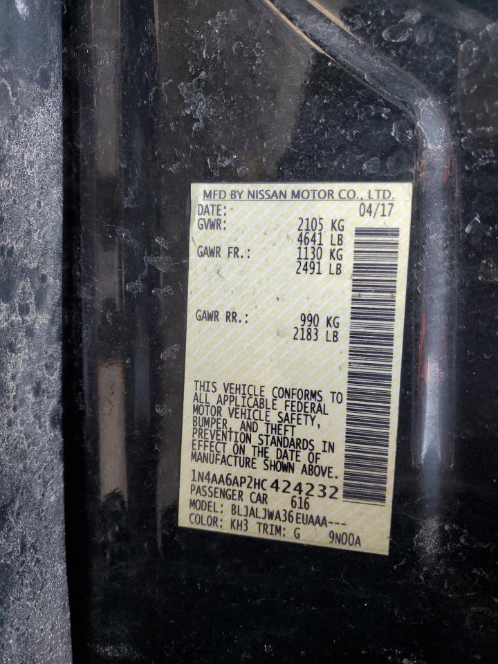 2017 Nissan Maxima 3.5S VIN: 1N4AA6AP2HC424232 Lot: 44797134