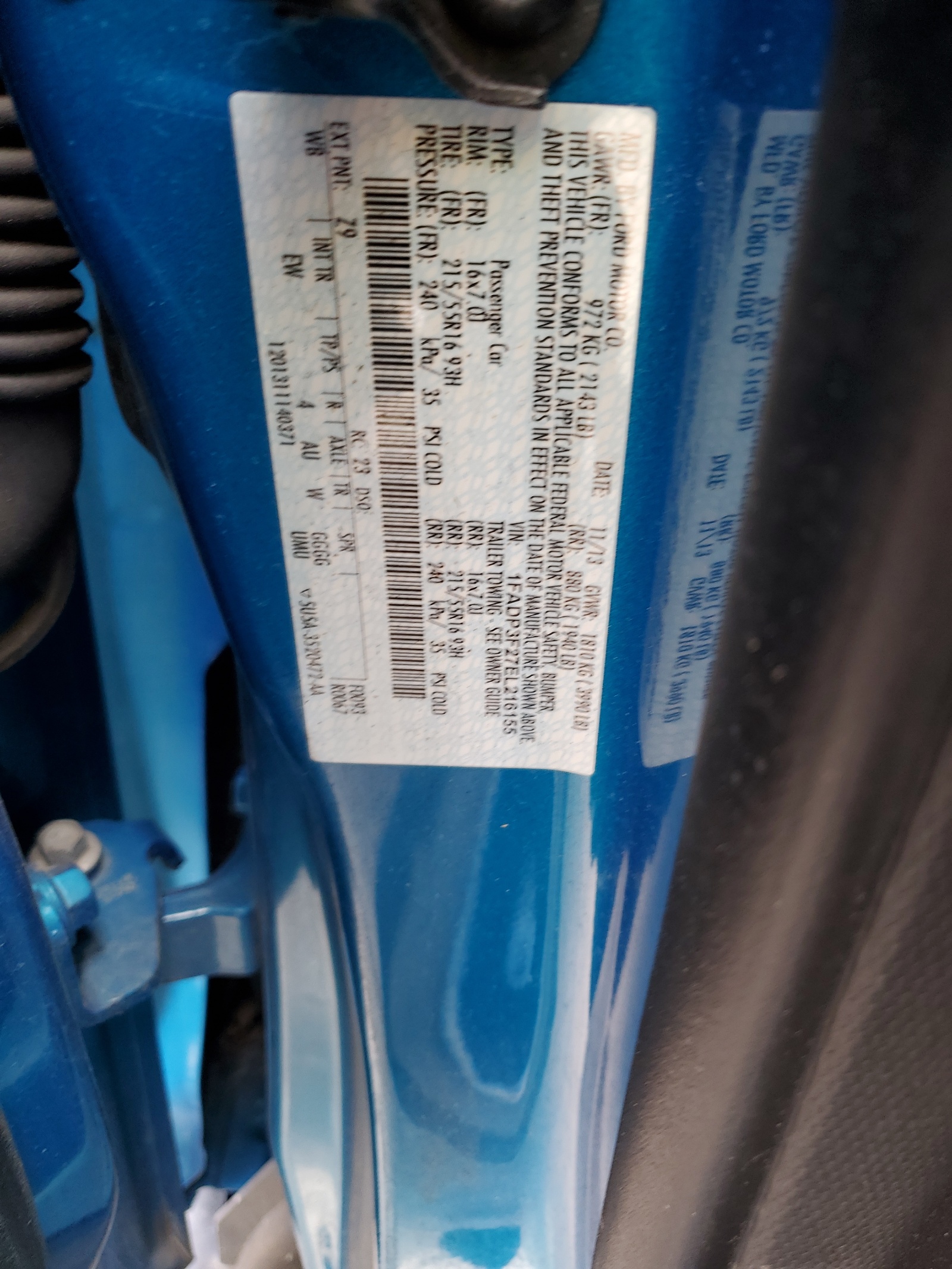 1FADP3F27EL216155 2014 Ford Focus Se