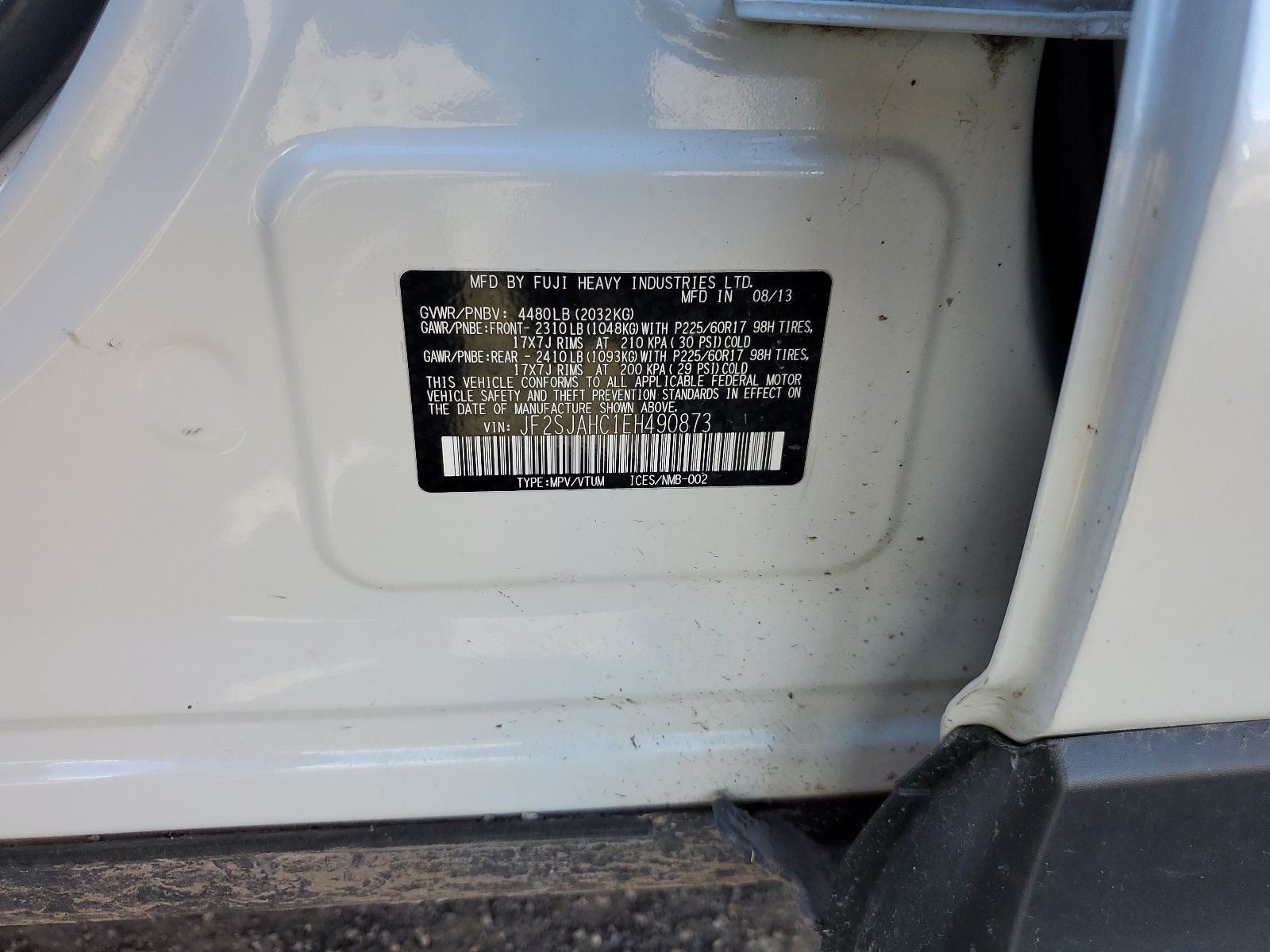 JF2SJAHC1EH490873 2014 Subaru Forester 2.5I Limited