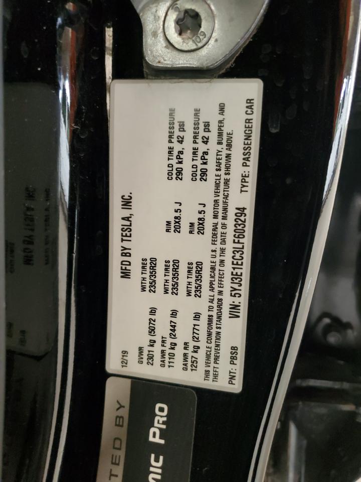 5YJ3E1EC3LF603294 2020 Tesla Model 3