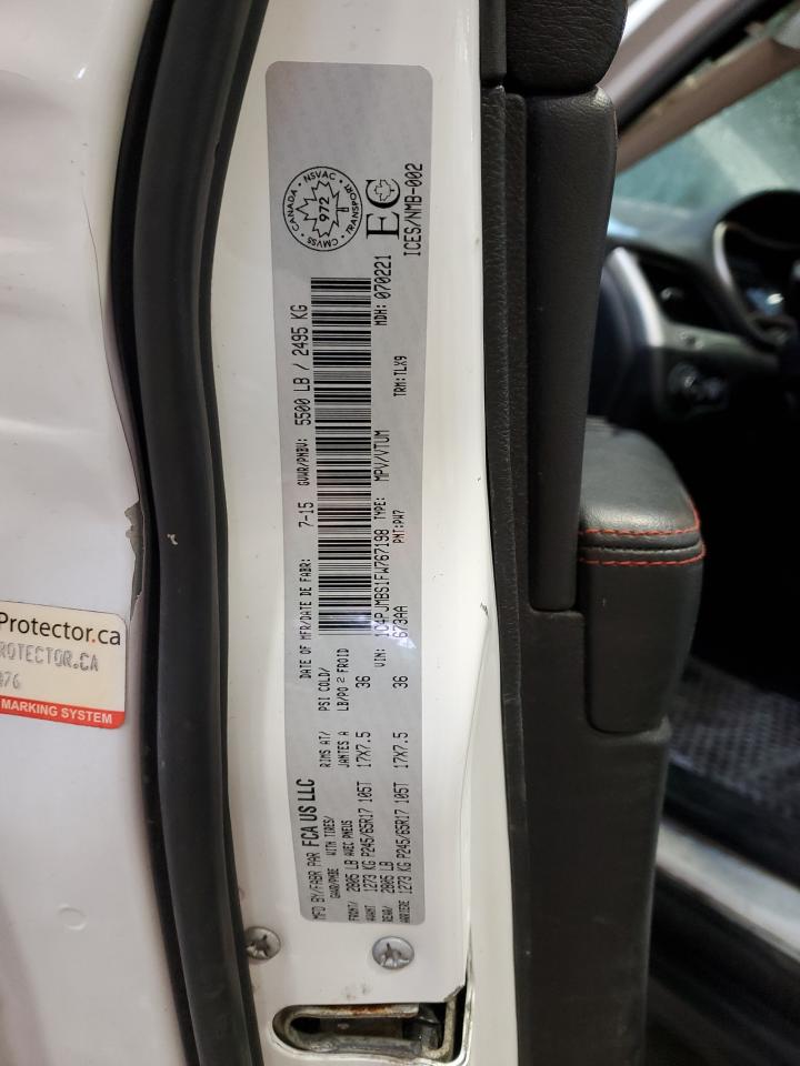 2015 Jeep Cherokee Trailhawk VIN: 1C4PJMBS1FW767198 Lot: 47786514