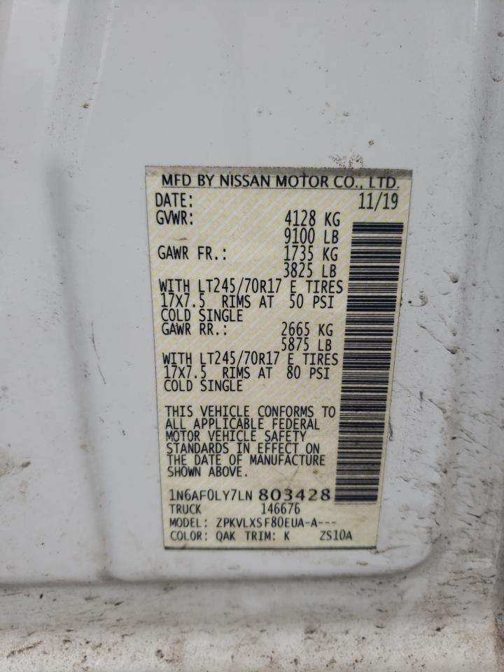 2020 Nissan Nv 2500 Sv VIN: 1N6AF0LY7LN803428 Lot: 47562864