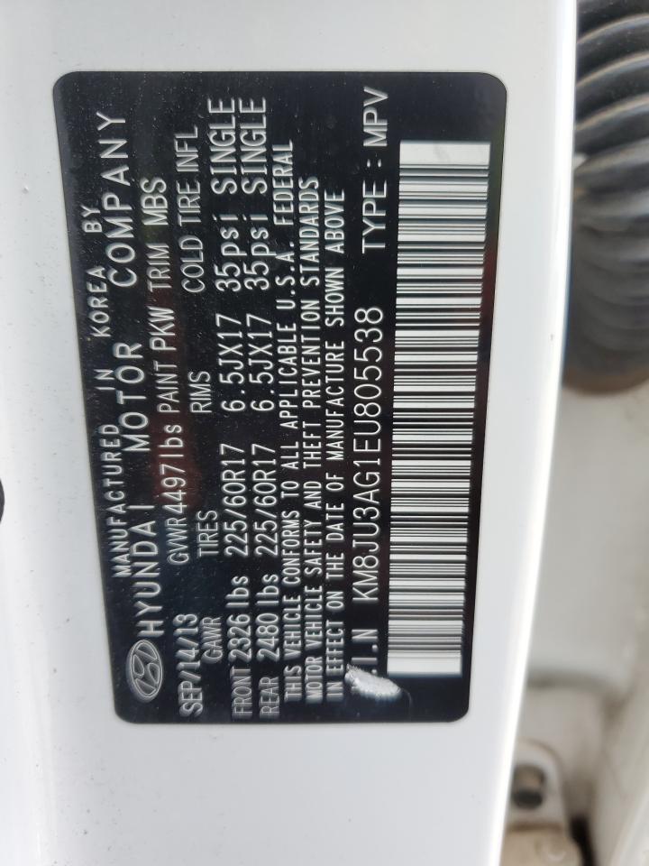 2014 Hyundai Tucson Gls VIN: KM8JU3AG1EU805538 Lot: 47951254