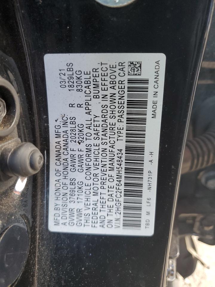 2HGFC2F64MH548434 2021 HONDA CIVIC - Image 12