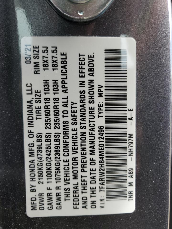 7FARW2H84ME012496 2021 Honda Cr-V Exl