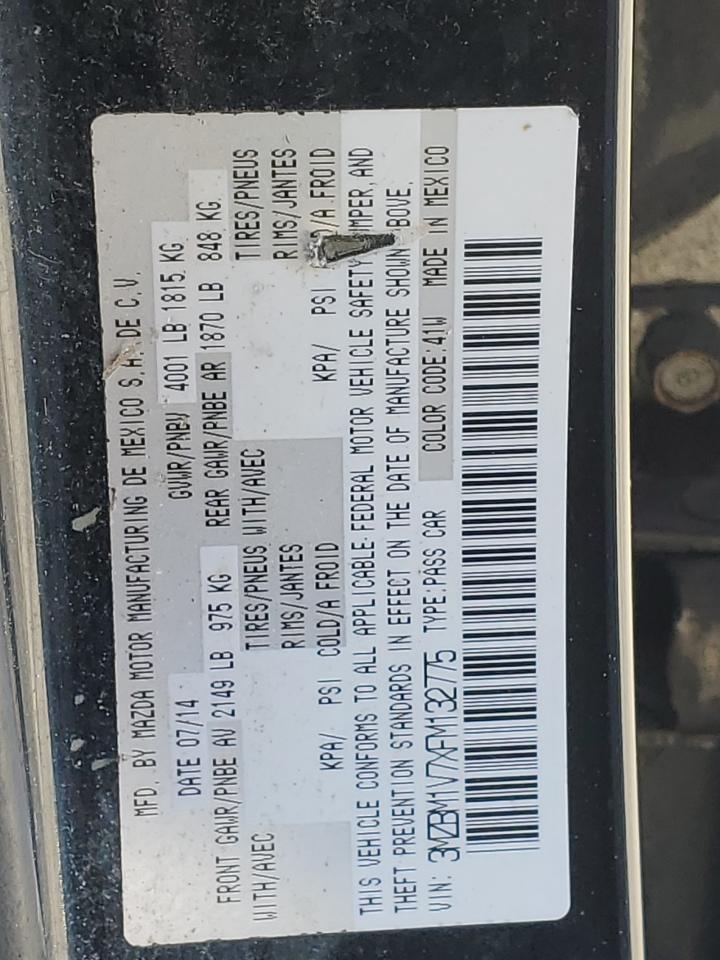 2015 Mazda 3 Touring VIN: 3MZBM1V7XFM132775 Lot: 46591874