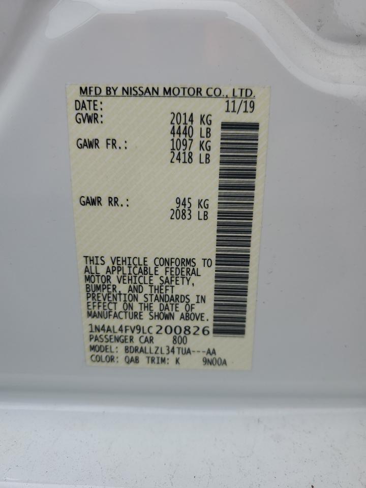 1N4AL4FV9LC200826 2020 Nissan Altima Platinum