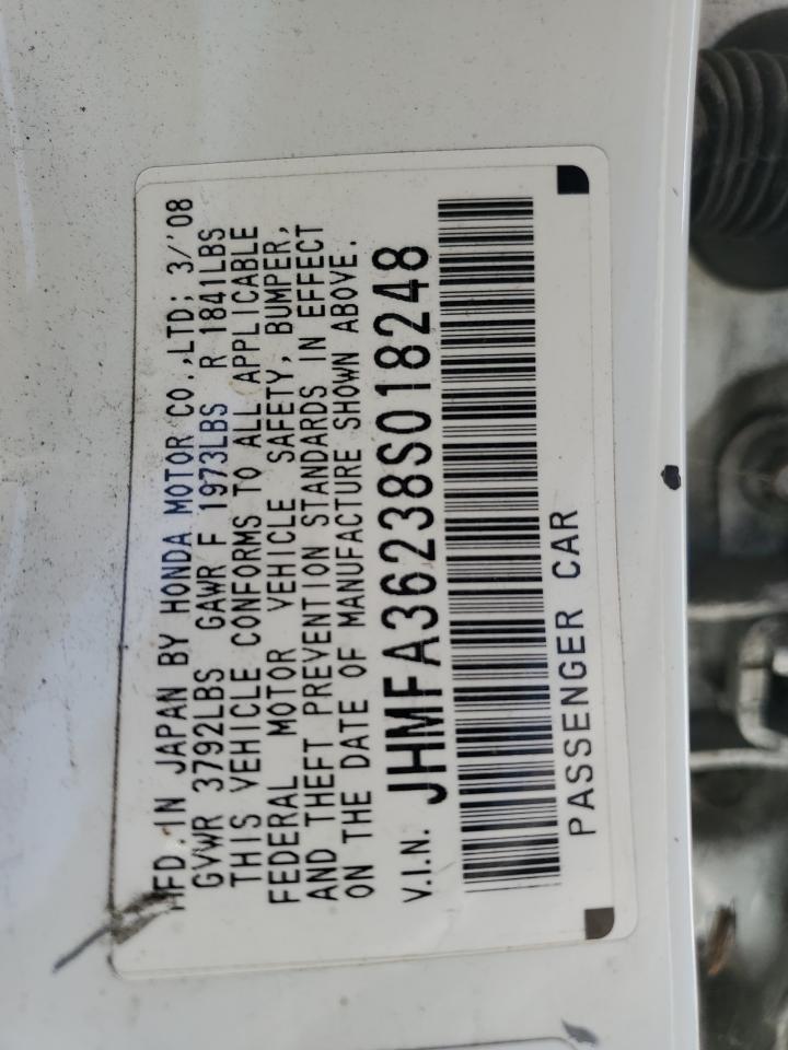 JHMFA36238S018248 2008 Honda Civic Hybrid