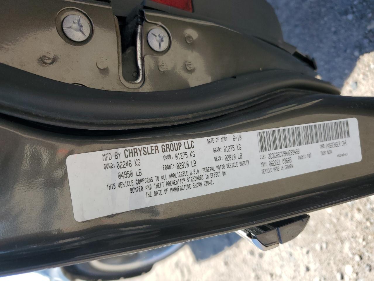 2010 Chrysler 300 Touring VIN: 2C3CA5CV9AH269498 Lot: 47225934