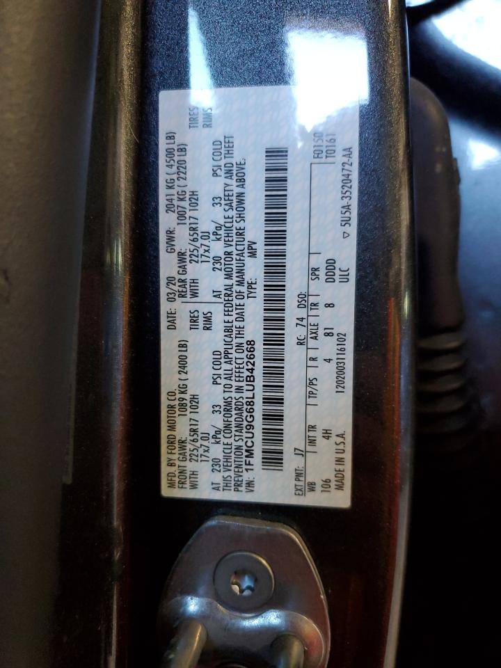 1FMCU9G68LUB42668 2020 Ford Escape Se