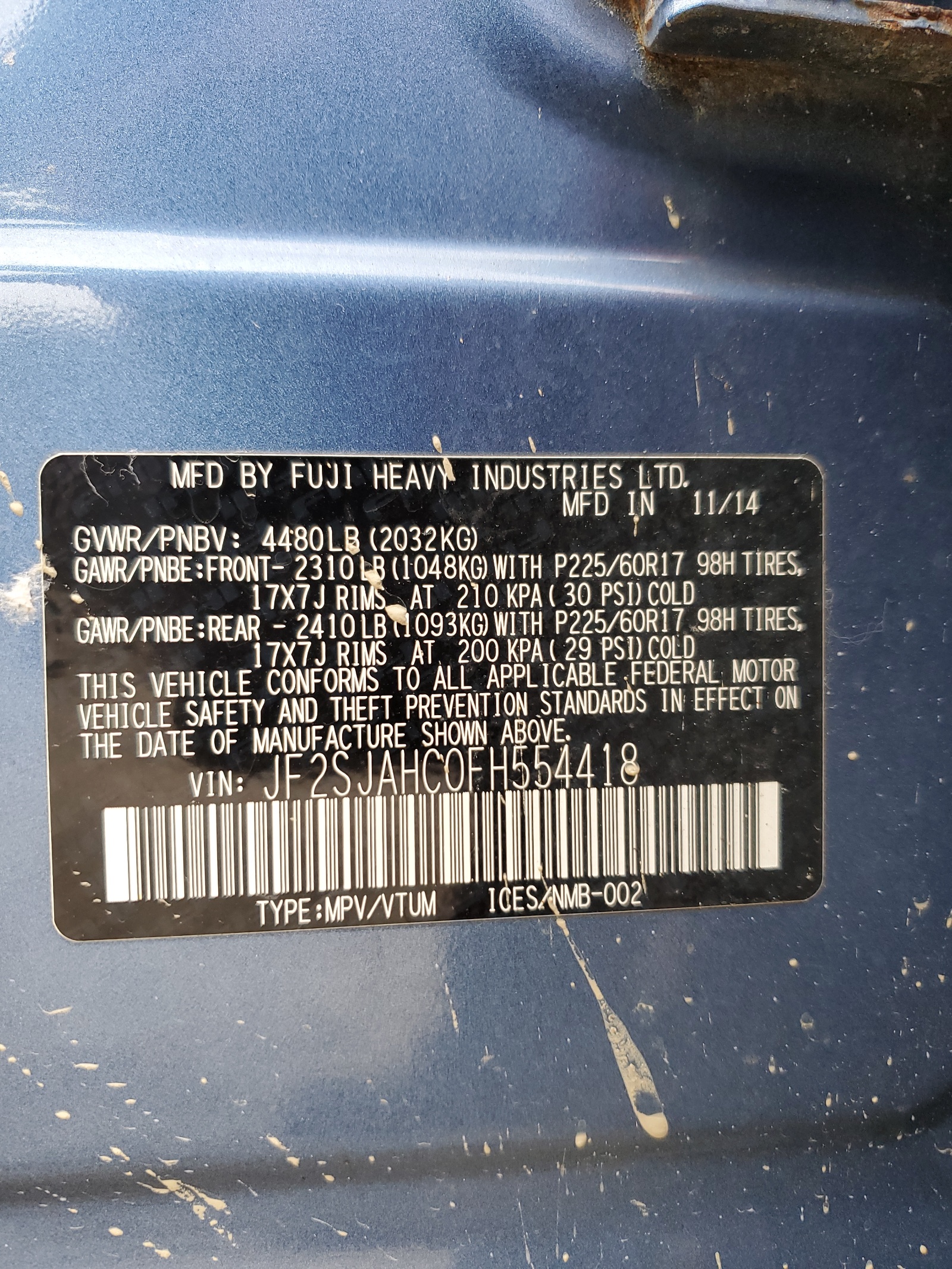 JF2SJAHC0FH554418 2015 Subaru Forester 2.5I Limited