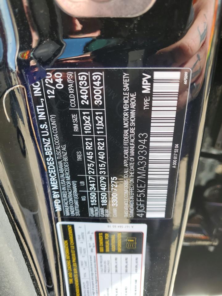 2021 Mercedes-Benz Gls 450 4Matic VIN: 4JGFF5KE7MA393943 Lot: 46527474