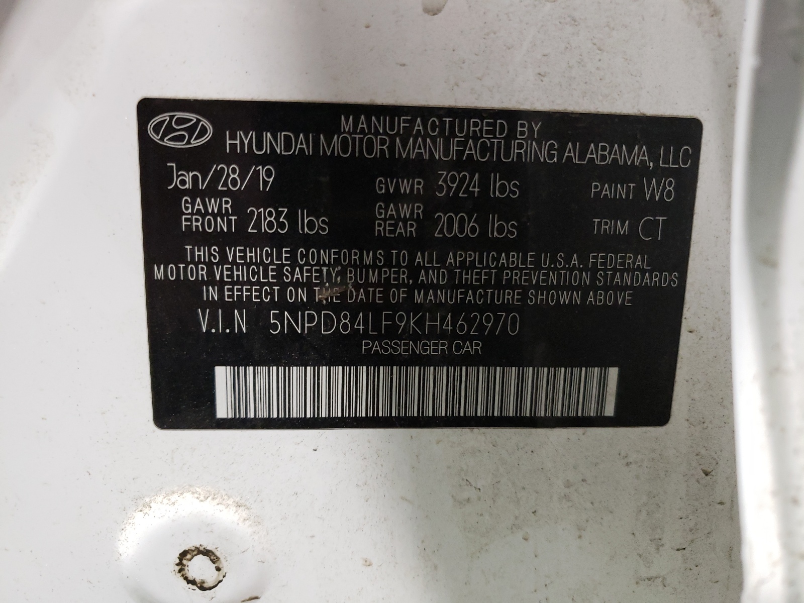 5NPD84LF9KH462970 2019 Hyundai Elantra Sel