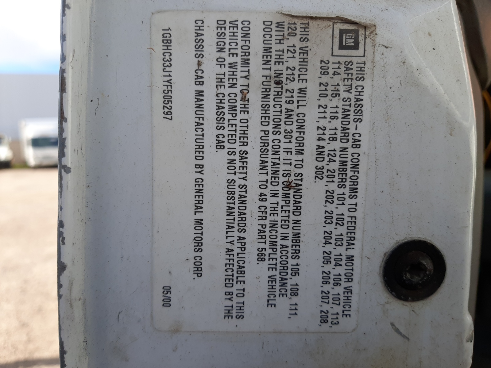 1GBHC33J1YF505297 2000 Chevrolet Gmt-400 C3500