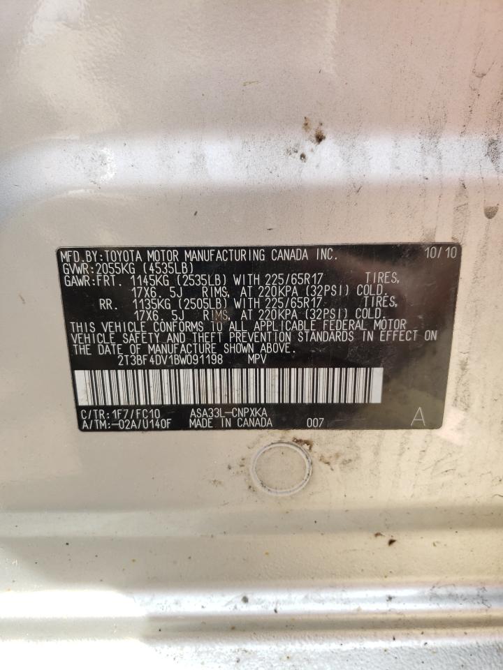 2011 Toyota Rav4 VIN: 2T3BF4DV1BW091198 Lot: 46317244