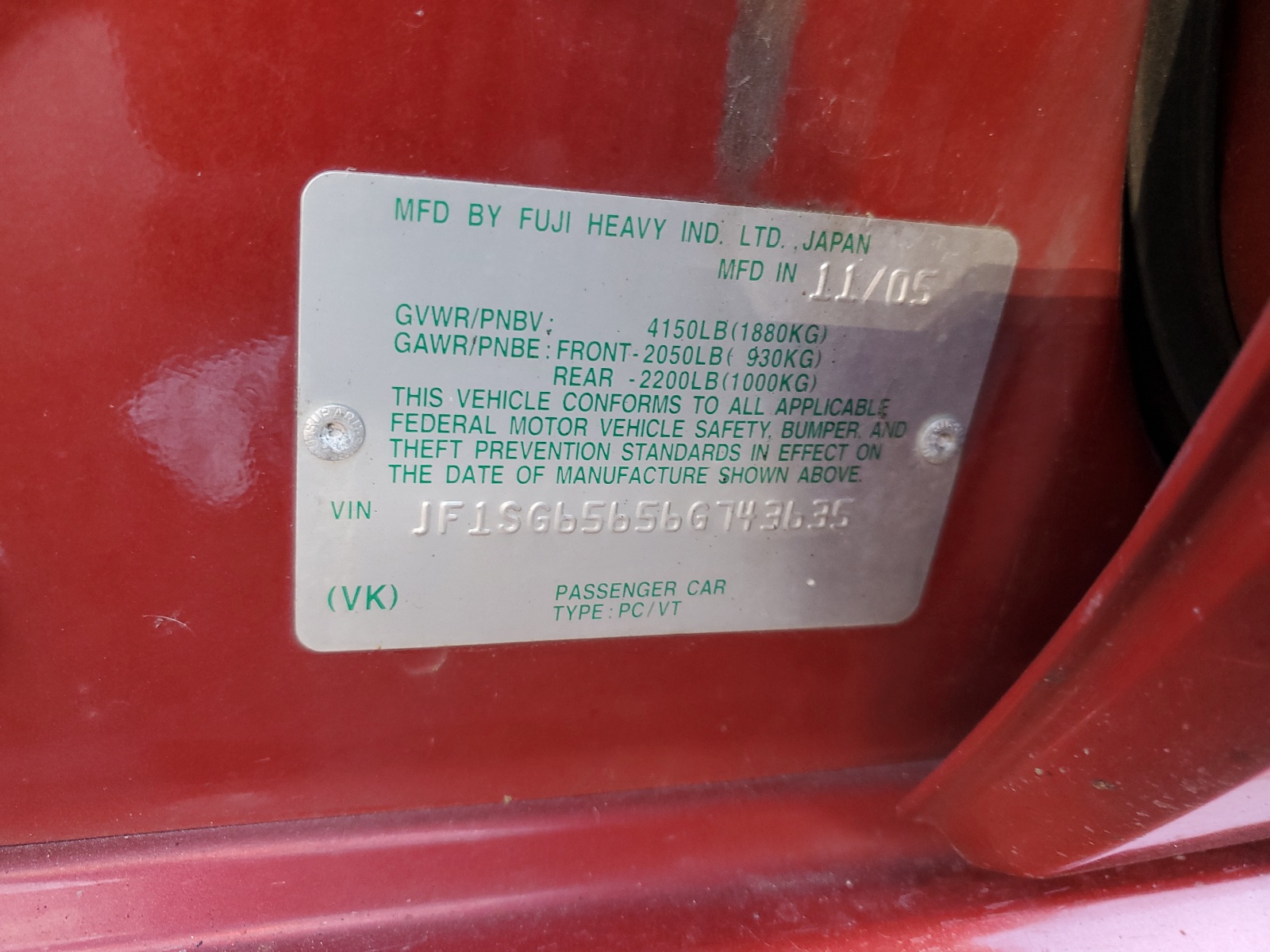 JF1SG65656G743635 2006 Subaru Forester 2.5X Premium