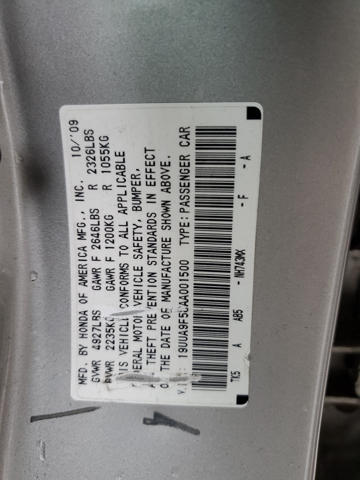 19UUA9F58AA001500 2010 Acura Tl