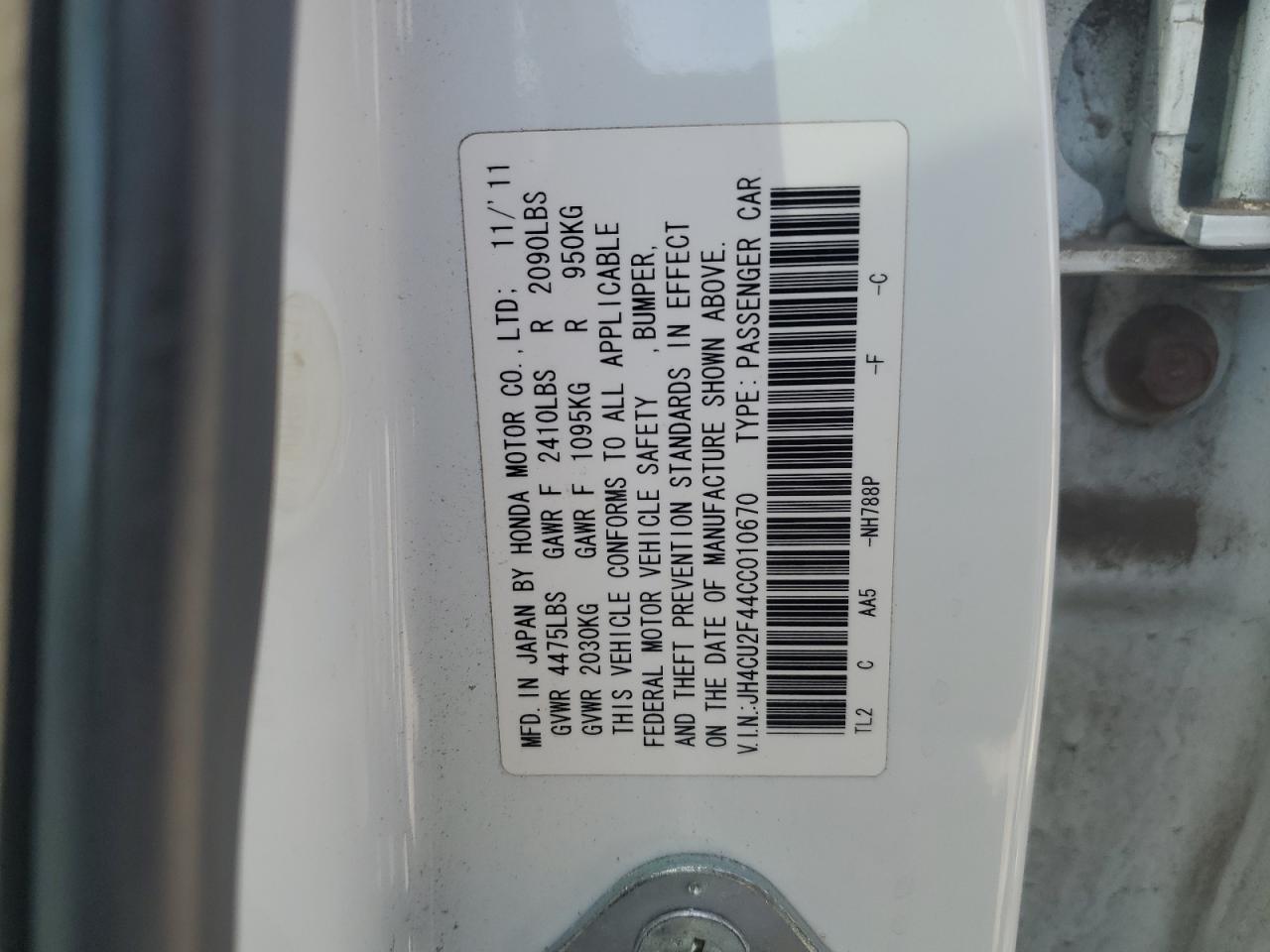 JH4CU2F44CC010670 2012 Acura Tsx