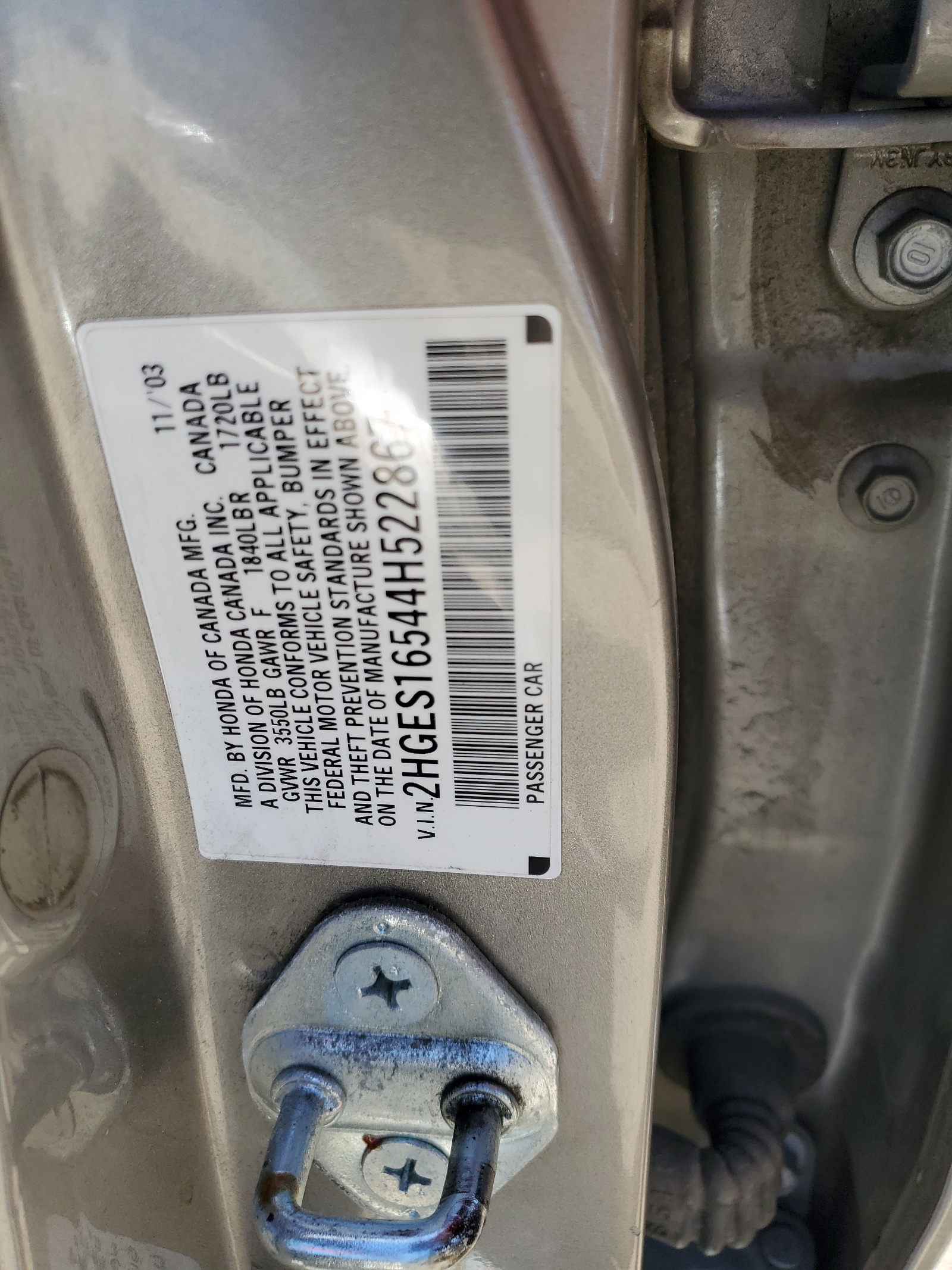 2HGES16544H522867 2004 Honda Civic Lx