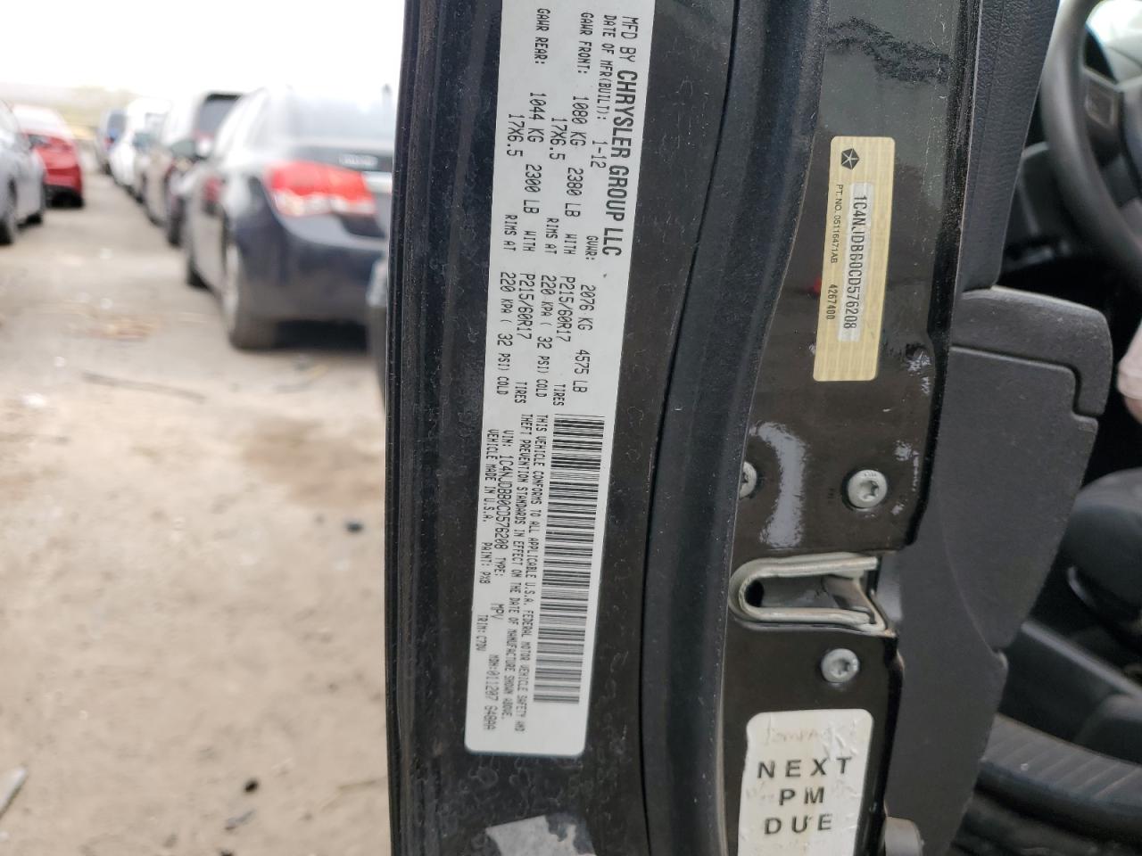 2012 Jeep Compass Sport VIN: 1C4NJDBB0CD576208 Lot: 67448054