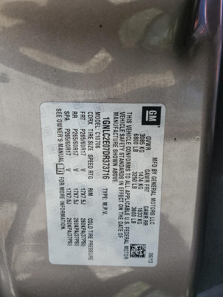 2013 Chevrolet Tahoe Police VIN: 1GNLC2E07DR373716 Lot: 45523294