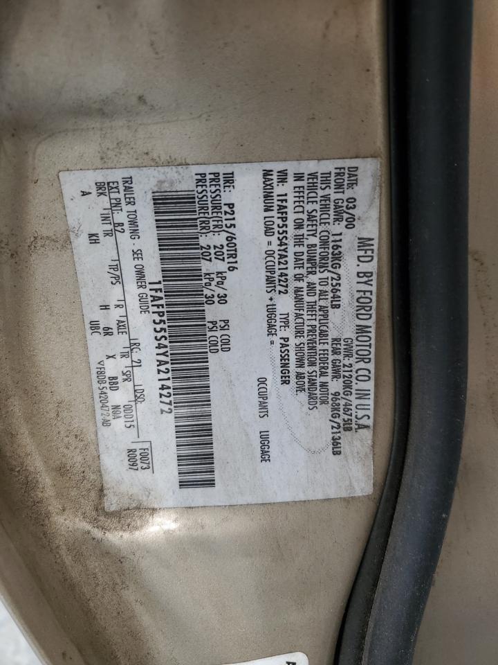 2000 Ford Taurus Ses VIN: 1FAFP55S4YA214272 Lot: 46007284