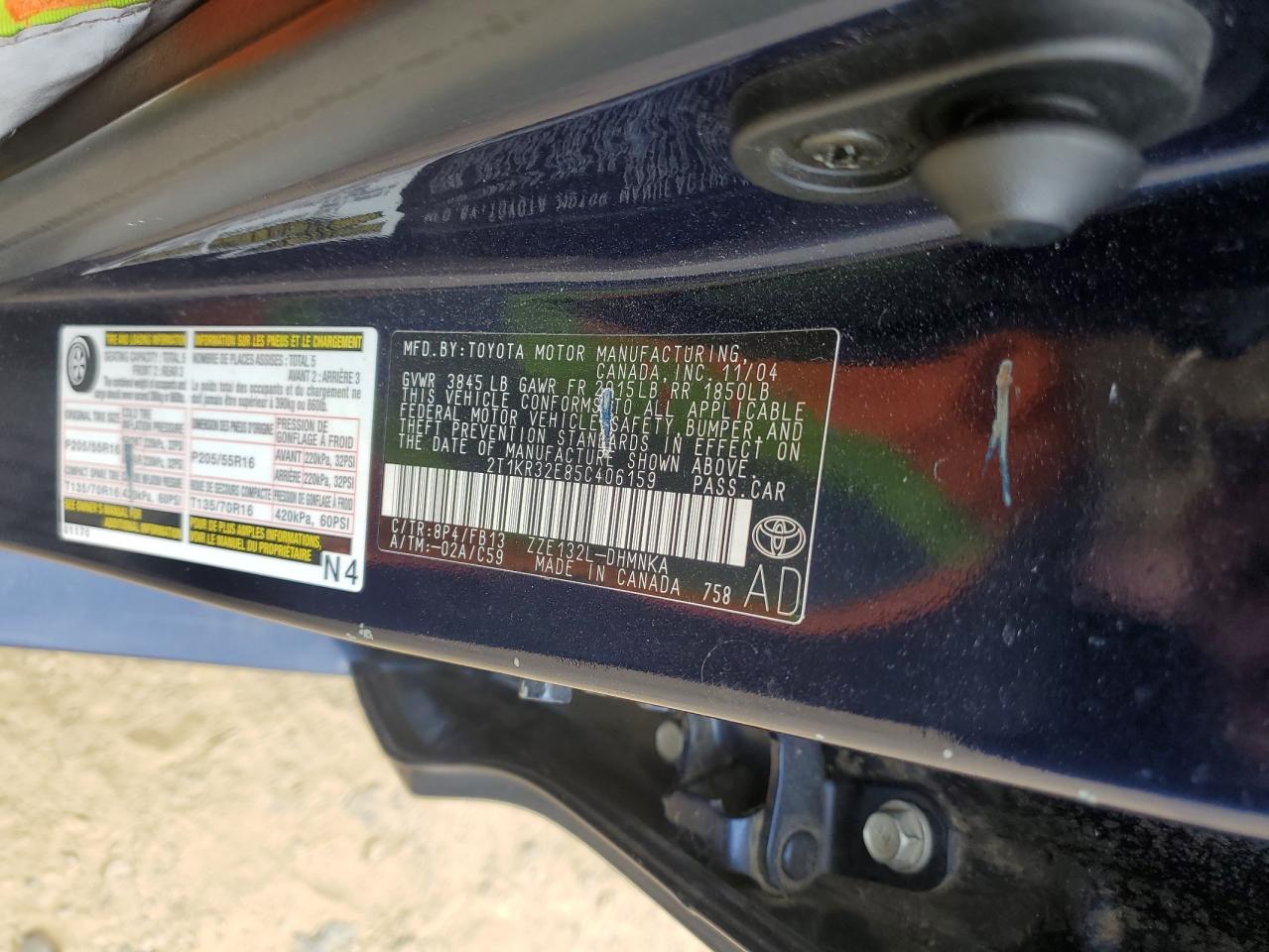 2005 Toyota Corolla Matrix Xr VIN: 2T1KR32E85C406159 Lot: 81625574