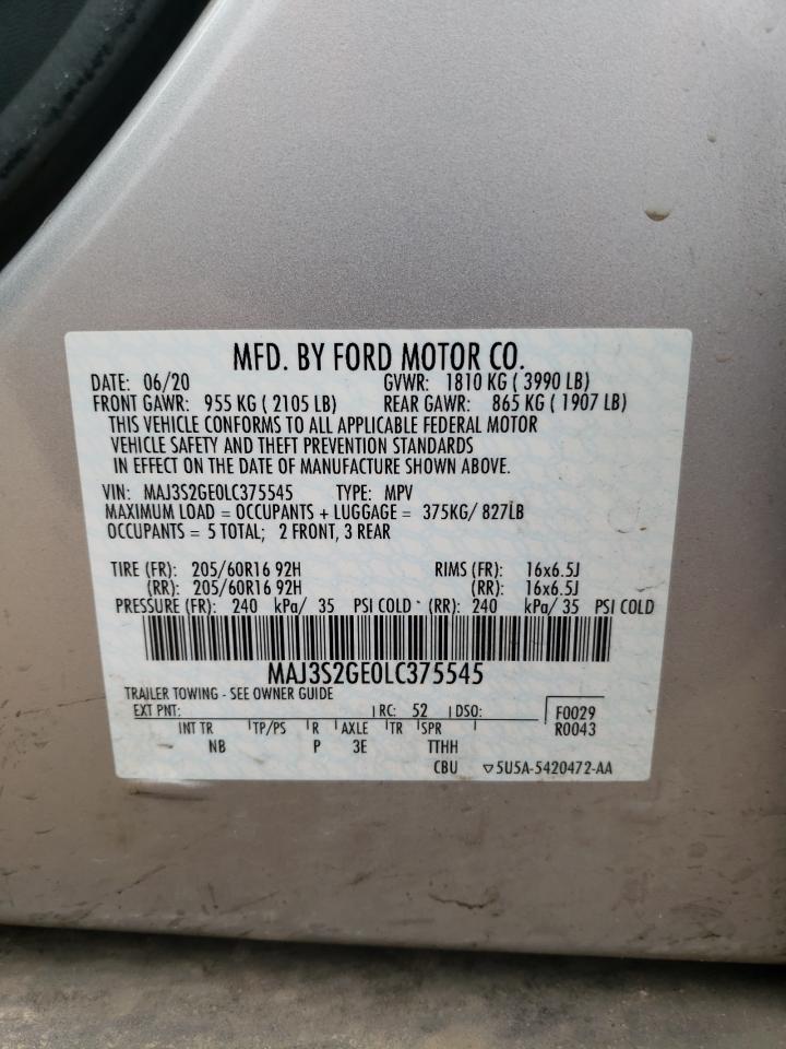 2020 Ford Ecosport Se VIN: MAJ3S2GE0LC375545 Lot: 47149114