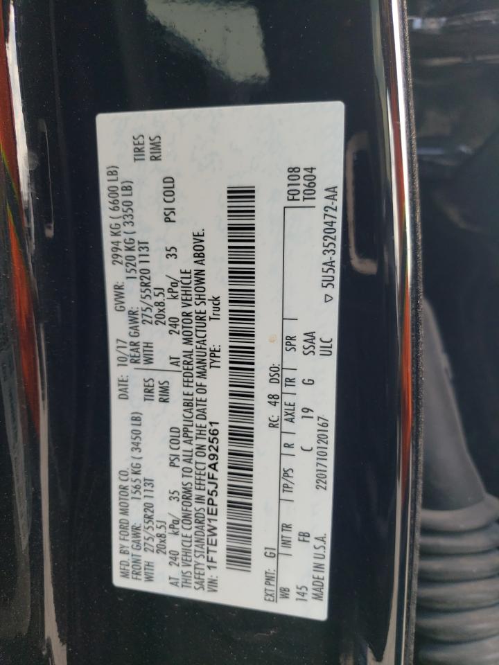 1FTEW1EP5JFA92561 2018 Ford F150 Supercrew