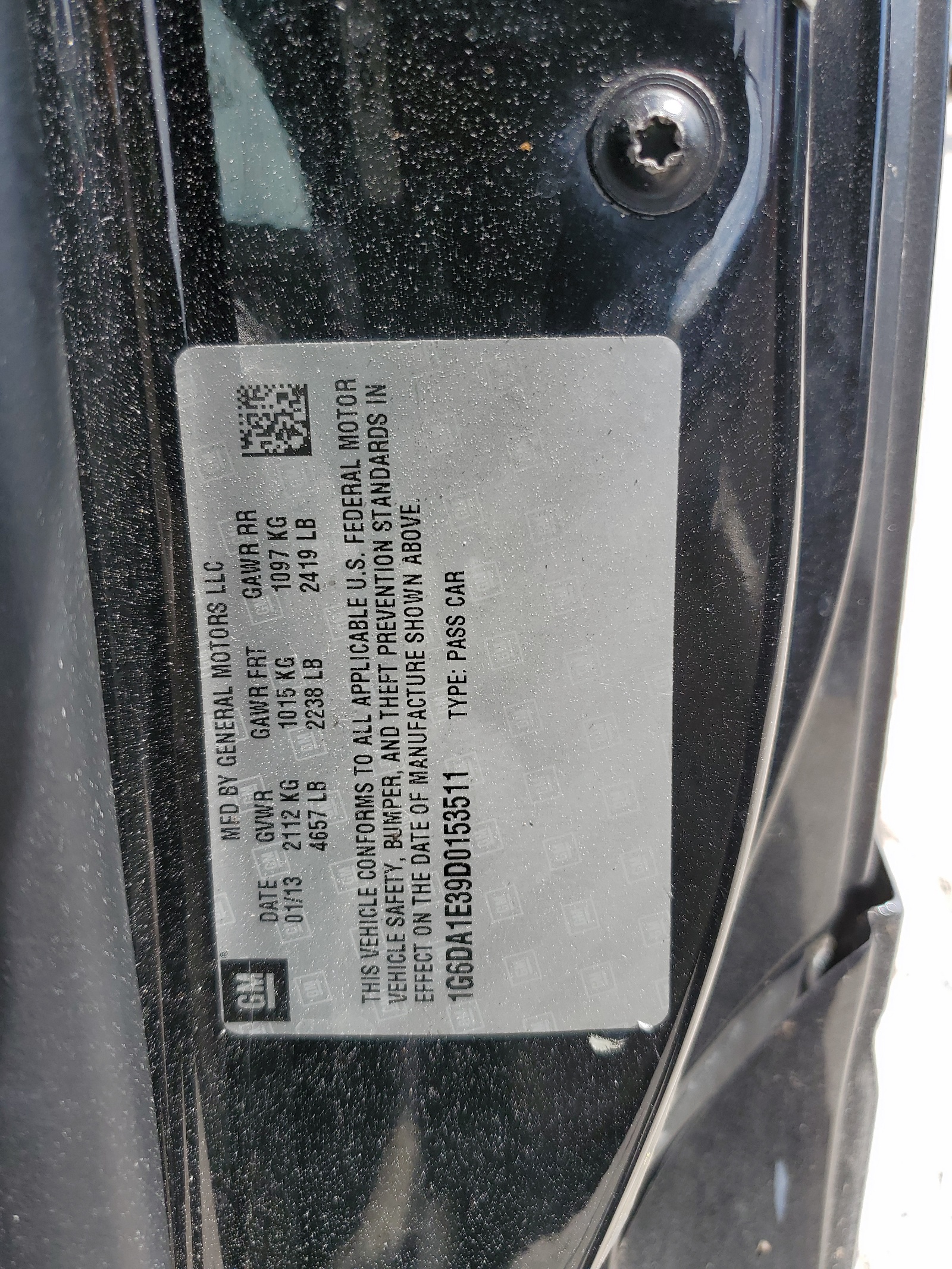 1G6DA1E39D0153511 2013 Cadillac Cts