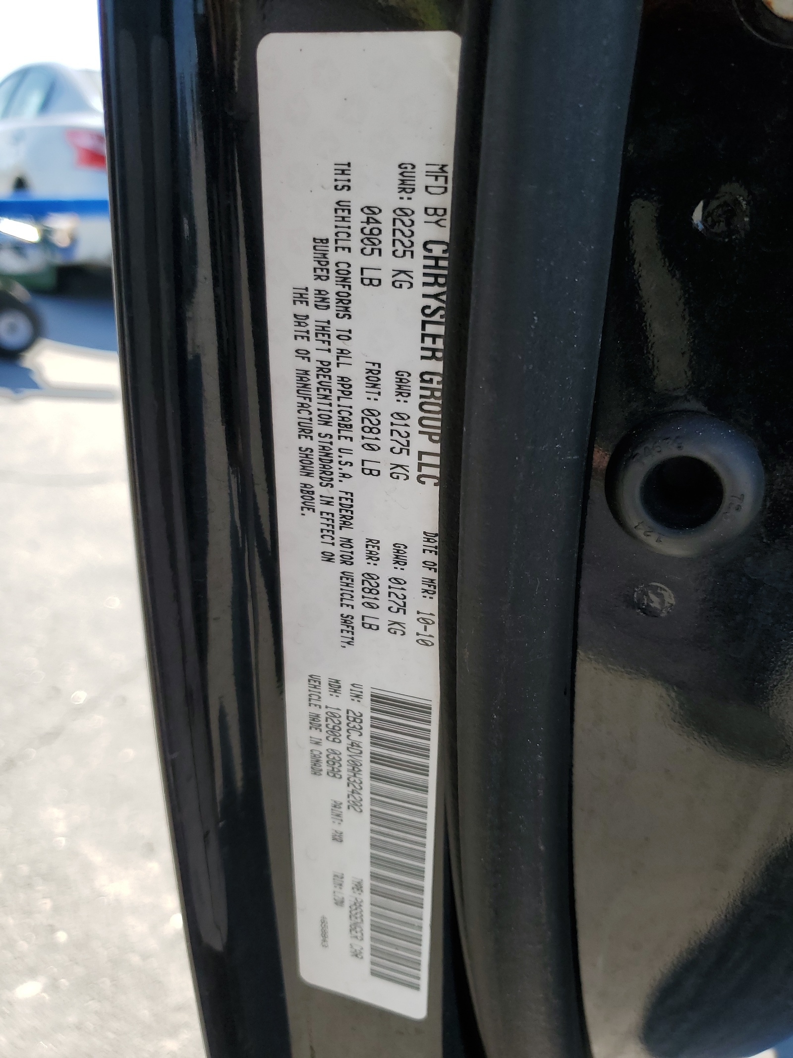 2B3CJ4DV0AH324202 2010 Dodge Challenger Se