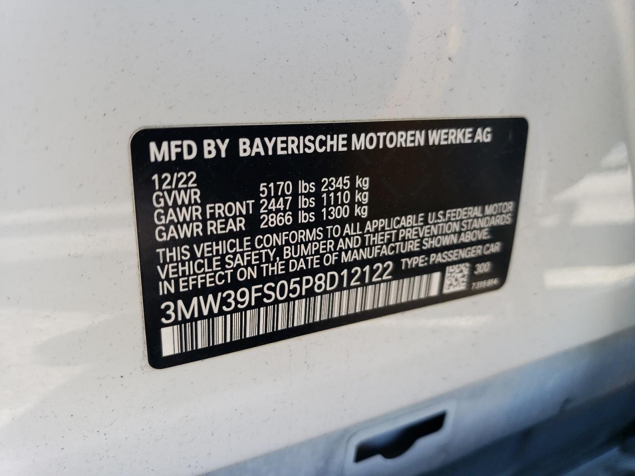 3MW39FS05P8D12122 2023 BMW 330Xe