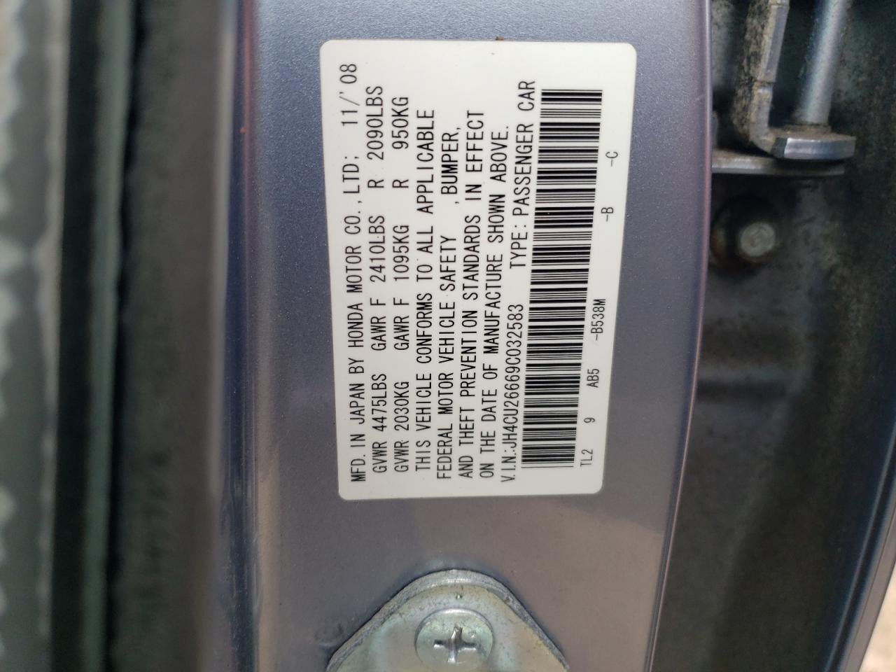 JH4CU26669C032583 2009 Acura Tsx