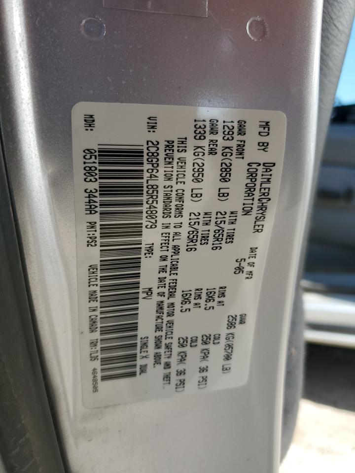 2005 Chrysler Town & Country Limited VIN: 2C8GP64L85R548079 Lot: 45838524