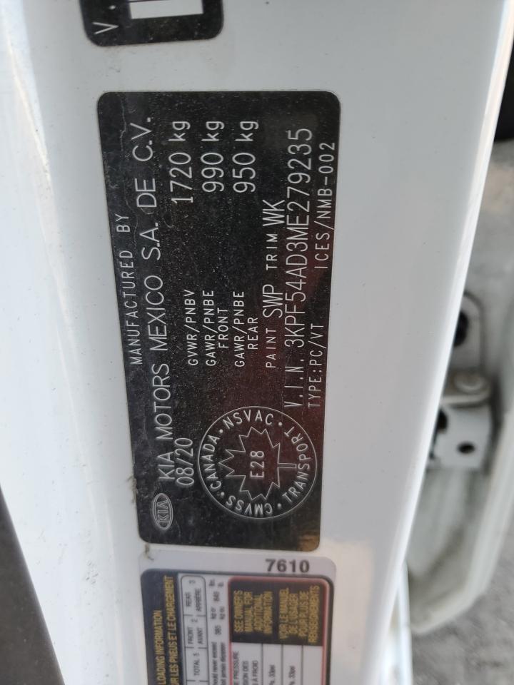 2021 Kia Forte Ex VIN: 3KPF54AD3ME279235 Lot: 45874274